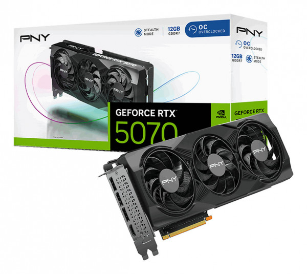 PNY RTX5070 VERTO OC Triple Fan 12GB GDDR7 HDMI 3xDP