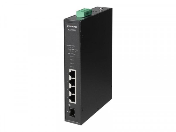Swicth EDIMAX Industrial 4-Port POE GbE + 1 GbE SFP unmanag.