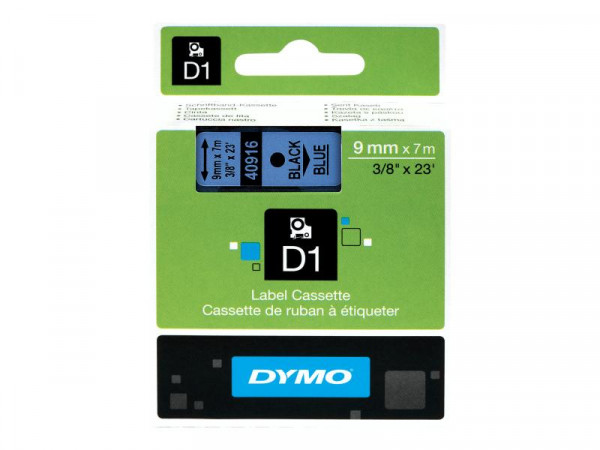DYMO D1 Schriftband 9mmx7.0m schwarz->blau