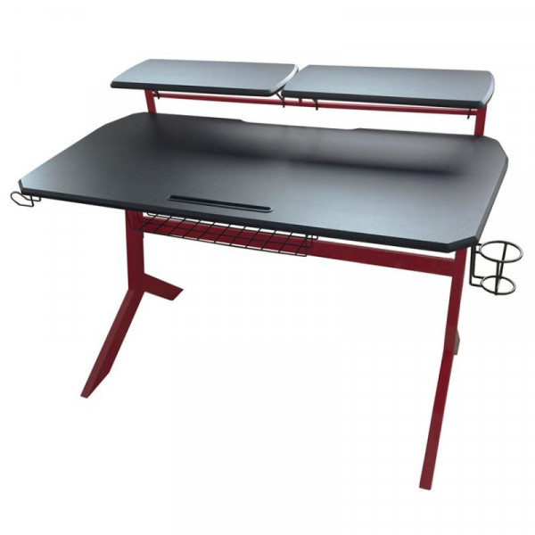 LC-POWER Gaming-Tisch GD1R (schwarze Platten/roter Rahmen)