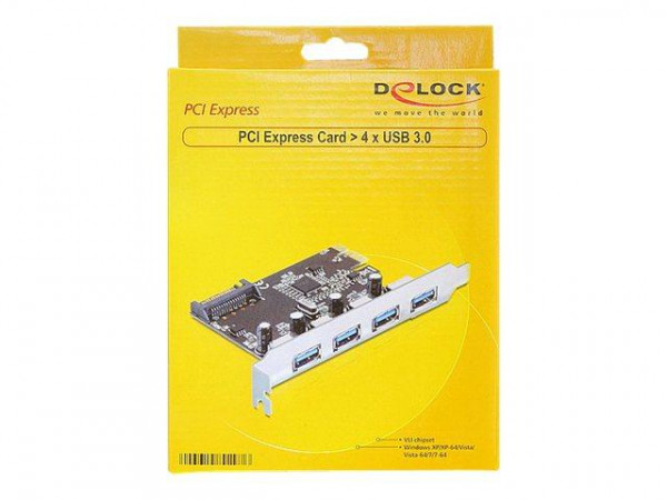 PCI Expr Card Delock 4x USB3.0 ext