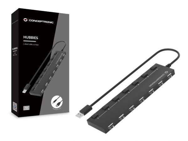 CONCEPTRONIC USB-Hub 7Port USB2.0 schwarz