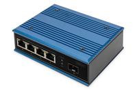 DIGITUS Switch Ind. 4-Port 10/100 30W PoE Unmanaged blau