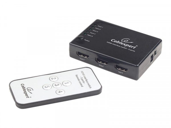 GEMBIRD HDMI Switch 5 Eingänge -> 1 Ausgang 4k +Fernbed.