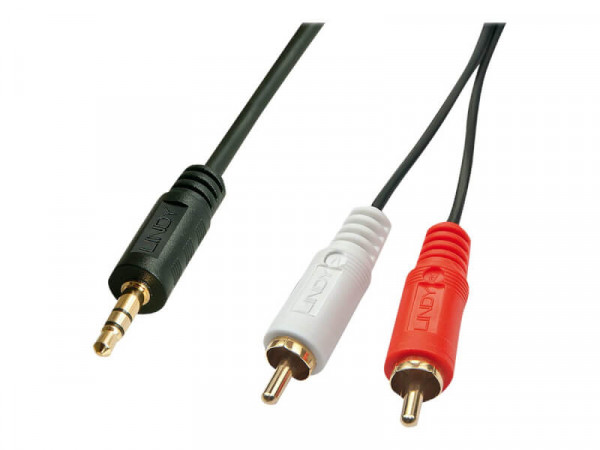 LINDY Audiokabel Stereo 2xRCA/3.5mm M/M 10m