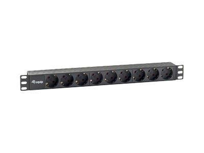 Equip Steckdosenleiste 19"(1HE)9fach Schukon,1,8m Kabel sw