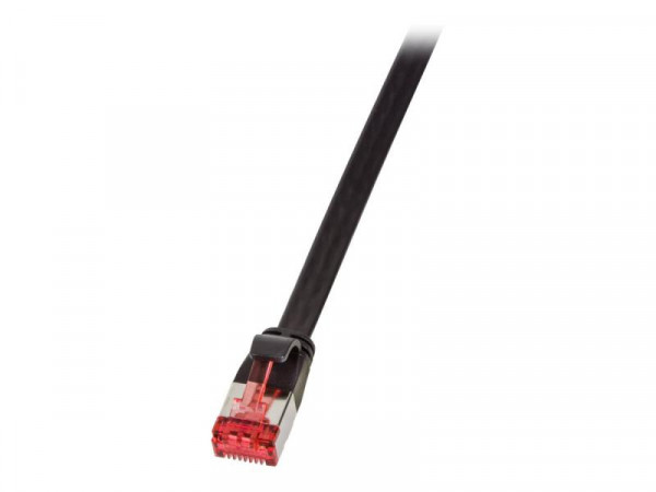 LogiLink Flachpatchkabel 2xRJ45 U/FTP Cat6 3.00m schwarz