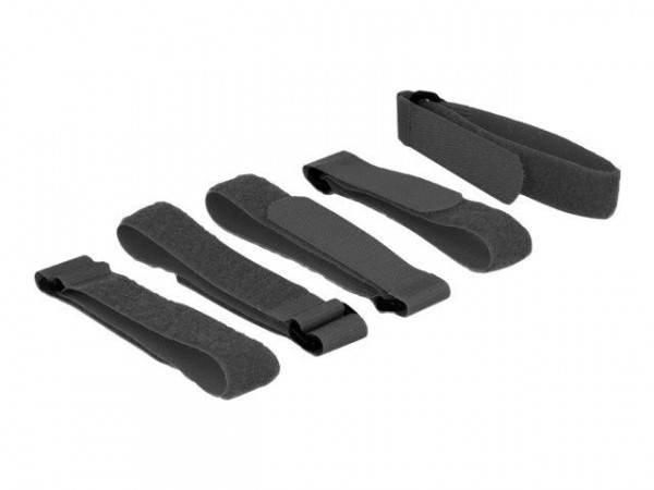 DELOCK Kabelbinder Klettverschluss 300mm 5Stk m. Schl. schw.