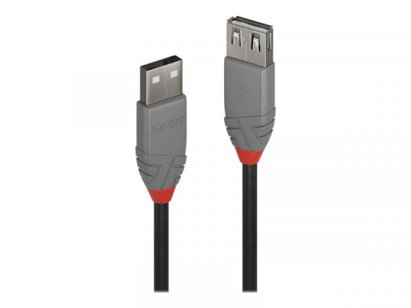Lindy USB 2.0 Verlängerung Typ A/A Anthra Line M/F 5m