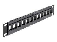Patchpanel Delock 1HE 12 Keystone Ports schwarz