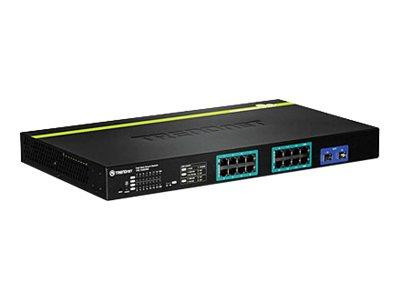 TRENDnet Switch 16-port Gbit WebSmart PoE+ 185W 19" Kunststo
