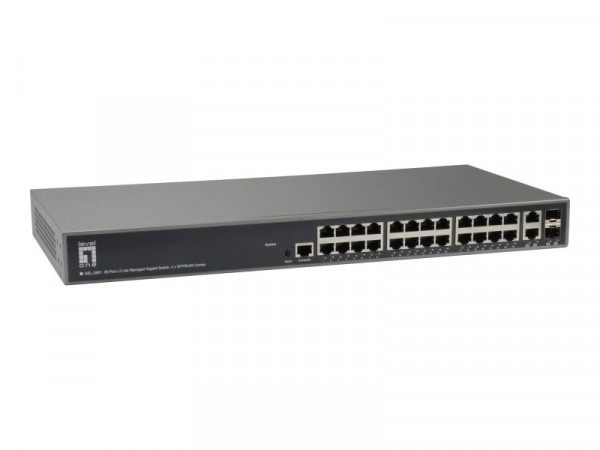 LevelOne Switch 26x GE GEL-2681 2xGSFP 19" 