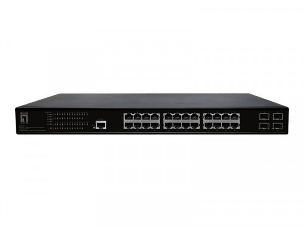 LevelOne Switch 24x GE GEP-2861 4xGSFP 19" 390W 24xPoE+