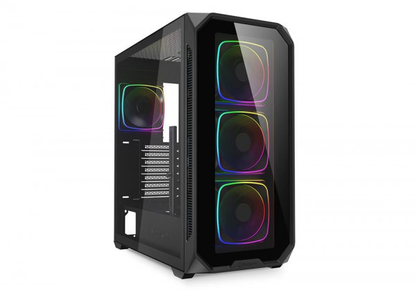 Sharkoon Gehäuse AK5G RGB ATX 1xGlas schwa