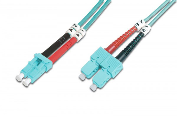 DIGITUS LWL Patchkabel LC -> SC 5.00m Multimode Duplex OM3