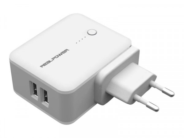Powerbank RealPower TA3000 mAh mob.Reiseadapter incl.Powerb