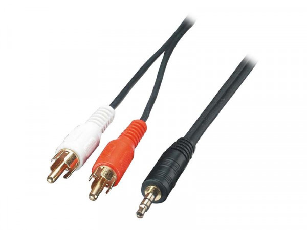 Lindy Audiokabel RCA 3.5mm/2m 2xRCA/3.5mm m/m vergoldet