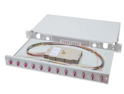 DIGITUS LWL Spleißbox 1HE bestückt 12x LC DX OM4 grau
