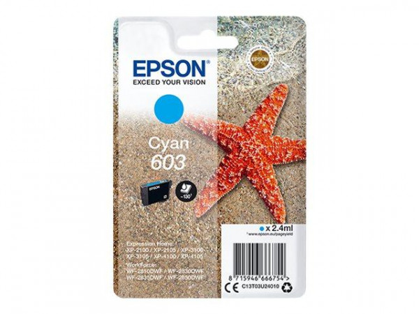 Patrone Epson 603 T03U2 cyan 2,4 ml