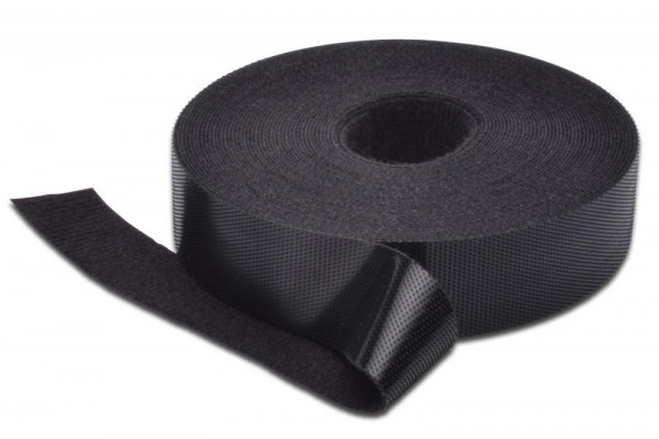 DIGITUS Klettband 20mm breit 10m Rolle schwarz