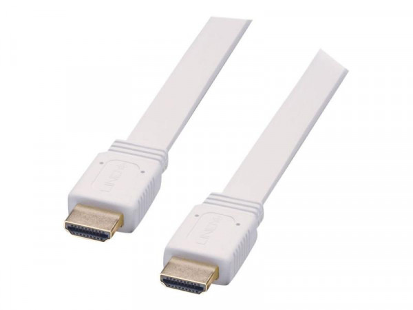 Lindy HDMI Kabel High Speed Flachkabel weiß 0.5m