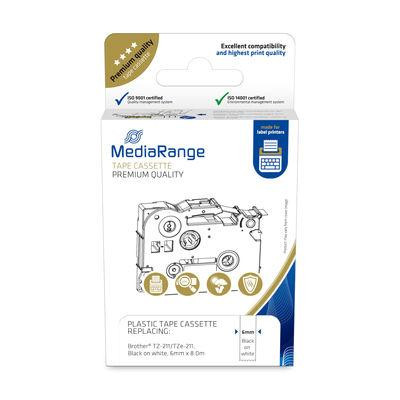 MediaRange Schriftbandka. Brother TZ-211/TZe-211 6mm 8m schw