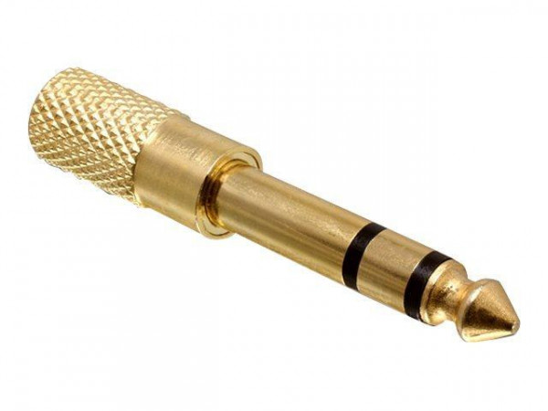 Klinke Adapter Delock 3,5mm -> 6,3mm Bu/St gold