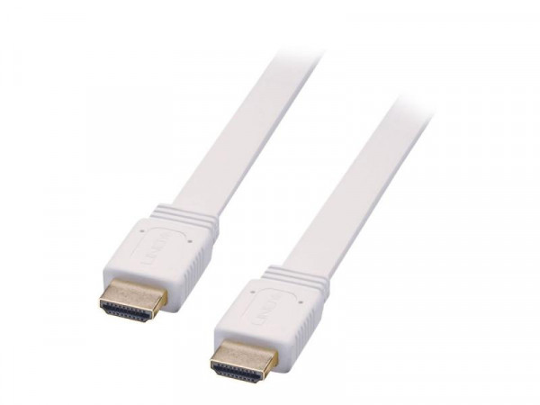 Lindy HDMI Kabel High Speed Flachkabel weiß 5m