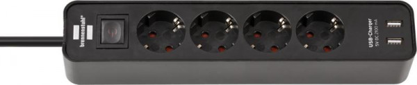 Steckdosenleiste Brennenstuhl Ecolor 4fach+USB schwarz 1,5m