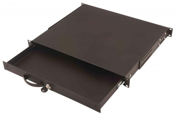 DIGITUS Schublade 1HE 483mm schwarz abschließbar