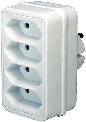 Adapterstecker Brennenstuhl Euro 4 4fach weiß