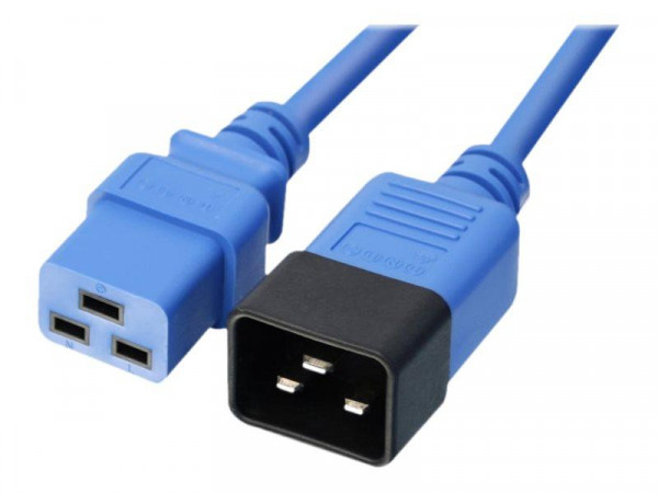 Lindy IEC C19 auf IEC C20 Verlängerungskabel blau 1m extern