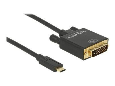 DELOCK USB-Kabel Typ C -> DVI(24+1) St/Bu 4K 30 Hz 1,0m sw