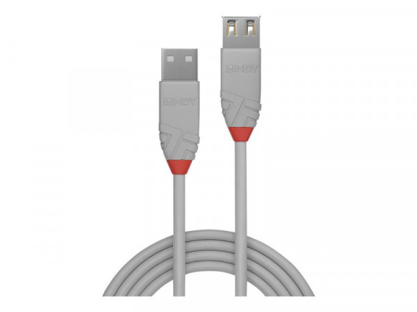 Lindy USB 2.0 Verlängerung Typ A/A Anthra Line M/F 2m