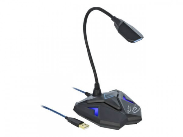 DELOCK Desktop USB Gaming Mikrofon Schwanenhals Mute Button