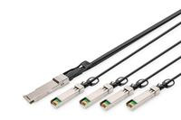 DIGITUS QSFP+ 40G 4XSFP+ 5 m DAC Kabel, 1m, schwarz