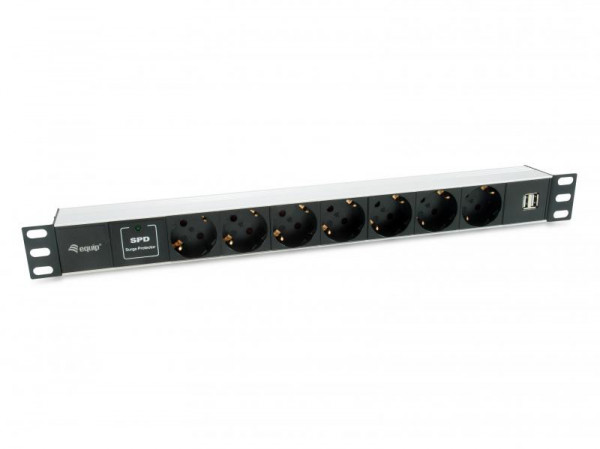Equip Steckdosenleiste 19"(1HE)8fach Schuko16A,1,8m Kabl. si
