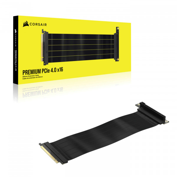 CORSAIR Premium PCIe 4.0x16 Extension Cable, 300mm