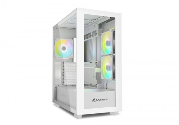 Sharkoon Gehäuse Rebel C60 RGB ATX 2xGlas weiß