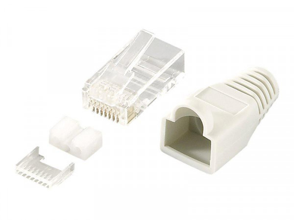 LogiLink Steckverbinder CAT6 RJ45 100er Set, geschirmt,grau