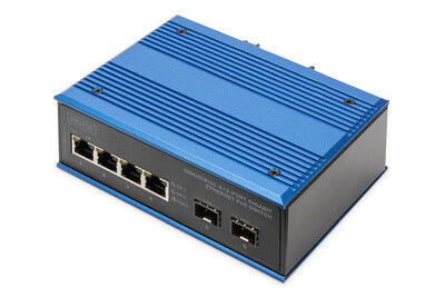DIGITUS Switch 4+2-Port Gigabit Ethernet PoE SC 20 km