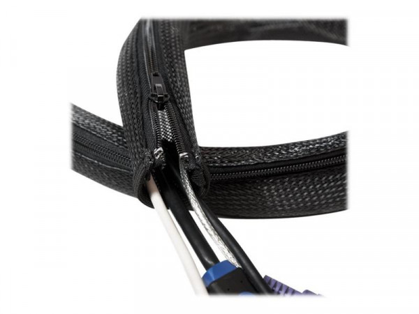 Logilink Kabelschlauch Reißverschl. AD: 30 mm, schwarz, 2 m
