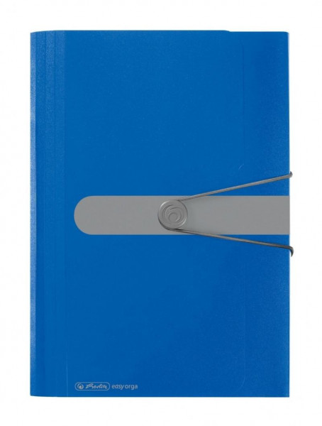 Herlitz Fächermappe A4 PP blau opak 12 Fächer m.Gummizug