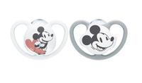 NUK Schnuller Silikon Gr.2 Disney Mickey Space 2Stk grau/wß