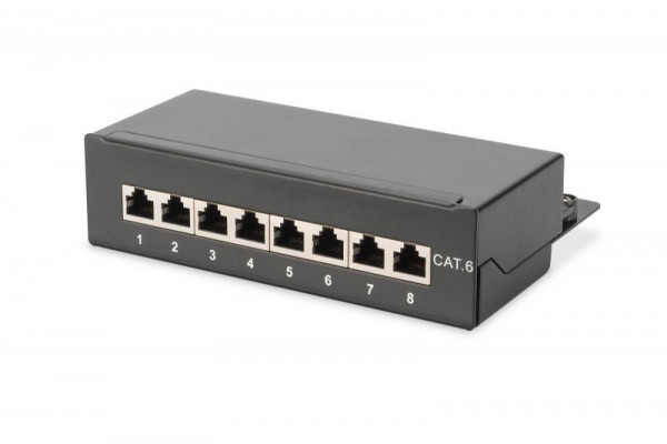 DIGITUS Patchpanel 1HE 8-Port Cat6 geschirmt schwarz