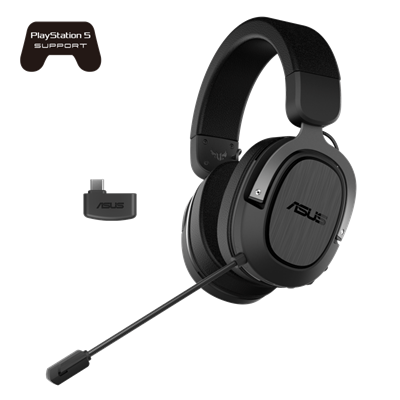 TUF Gaming H3 Wireless Gaming-Headset mit 2,4GHz-Verbindung über einen USB-C-Dongle, 7.1-Surround-Sound, tiefem Bass und leichtem Design. Kompatibel mit PCs, PlayStation® 5, Nintendo Switch™