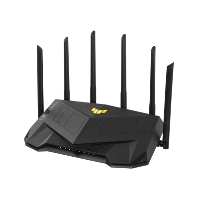 TUF Gaming AX5400 Dual Band Wi-Fi 6 Gaming Router mit dediziertem Gaming-Port, 3-stufigem Port-Forwarding, AiMesh für Mesh-Wi-Fi, AiProtection-Pro-Netzwerksicherheit und AURA-RGB-Beleuchtung