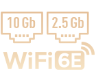 10Gb & 2.5Gb Enthernet WiFi 6E Logo
