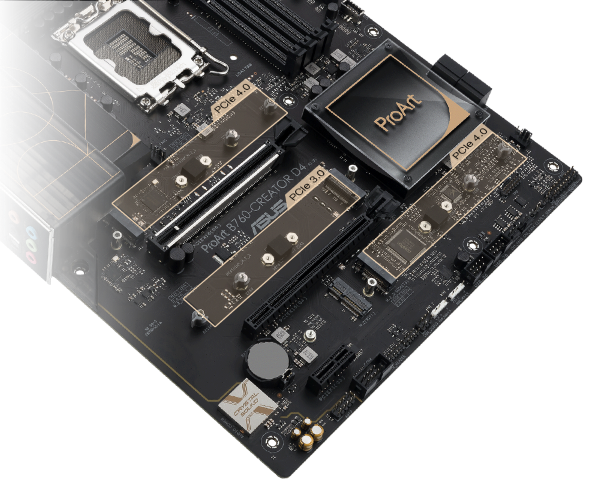 Das ProArt B760-Creator D4 verfügt über drei Onboard-M.2-Steckplätze