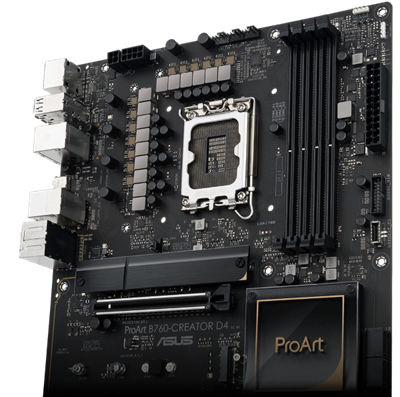 Das ProArt B760-Creator D4 bietet eine robuste Leistungsabgabe mit 12+1 Leistungsstufen.